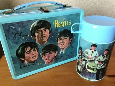 metal lunch box beatles|beatles thermos.